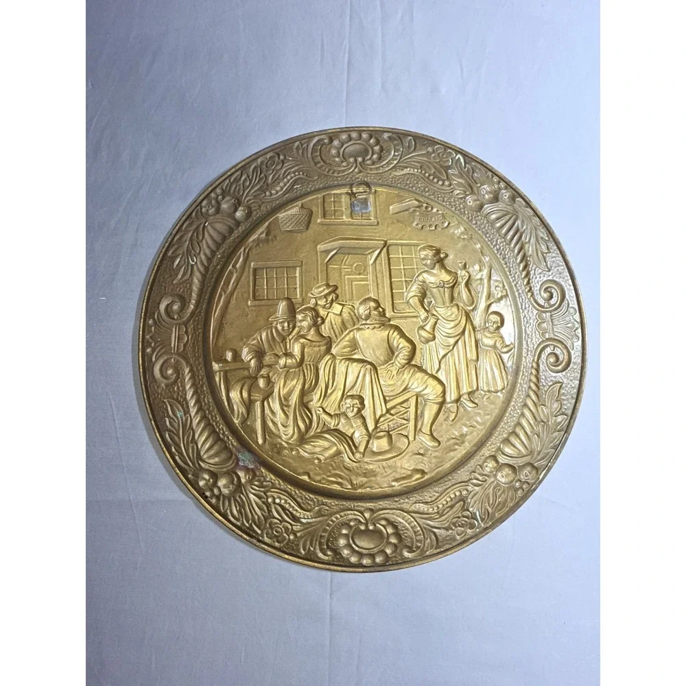 Vintage England Brass Wall Plaque 